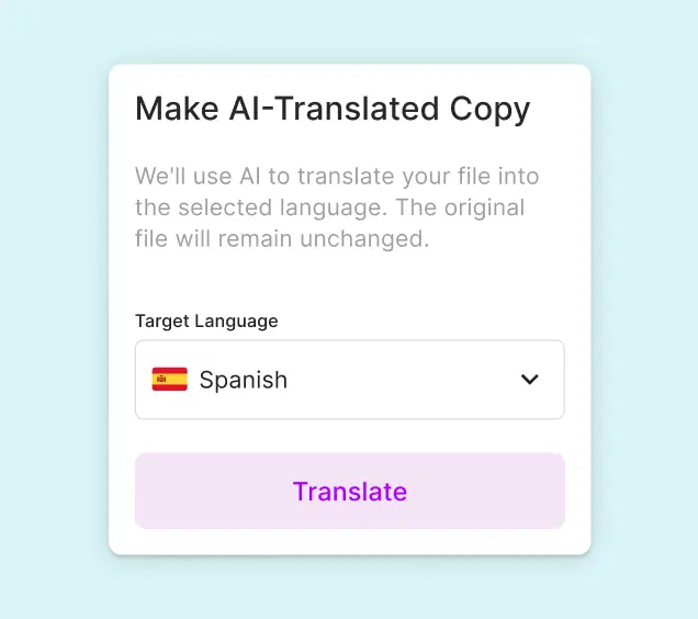 Template Translation