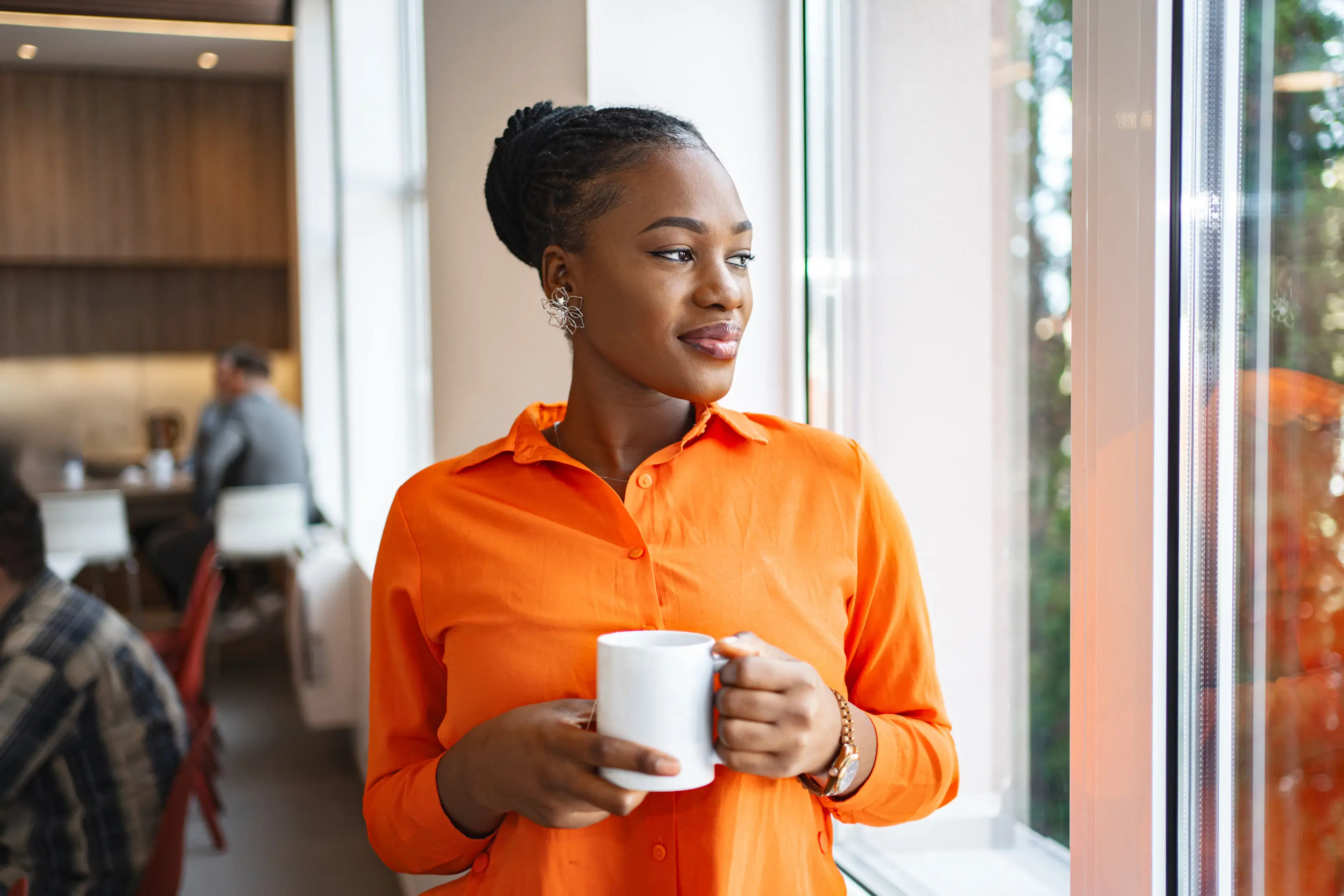 Woman holding a mug
